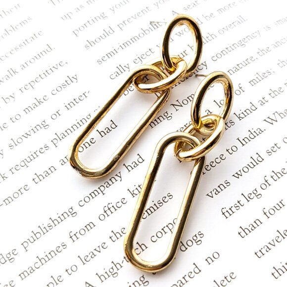 Nivelle Gold Plated Chain Dangle Earrings  Elegant Design - Picture 1 of 4